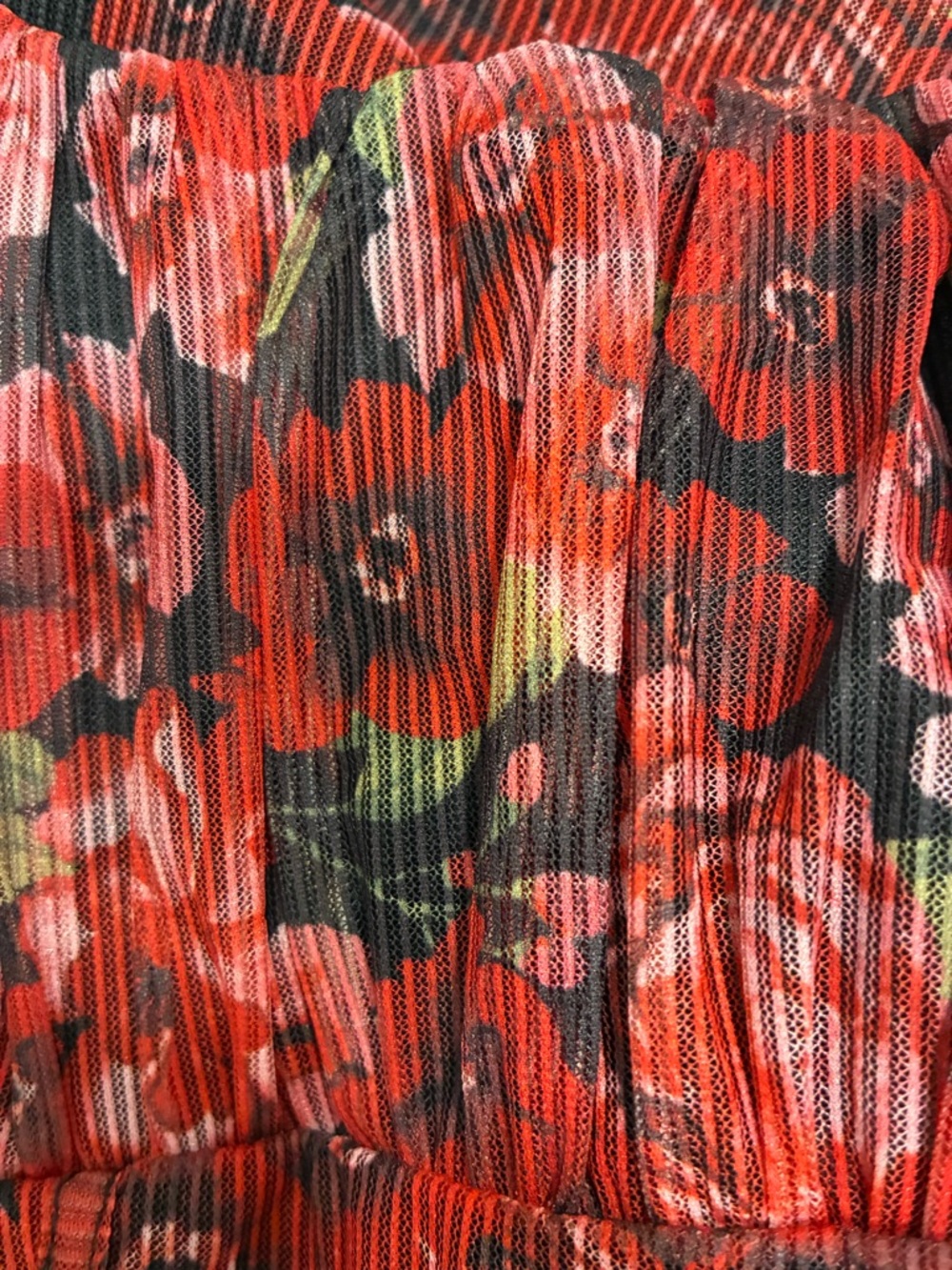Dynamite Red & Black Floral Bodysuit Camisole with Ruched Bodice Size Medium - Picture 6 of 6